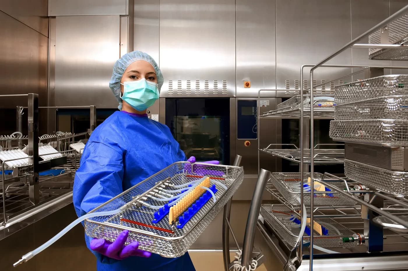 Hospitec technician performing an inspection
